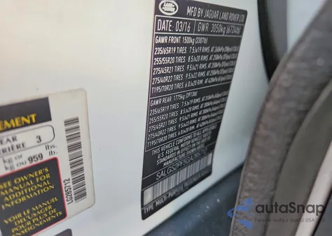 2016 Land Rover Range Rover Hse z USA, uszkodzony, nr VIN SALGS2PF5GA285712